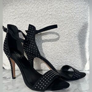 Aldo Black Heels with Silver Studs